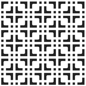 Chinese cross dots mosaic black white