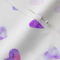 Orchid violet hearts || watercolor valentine's pattern