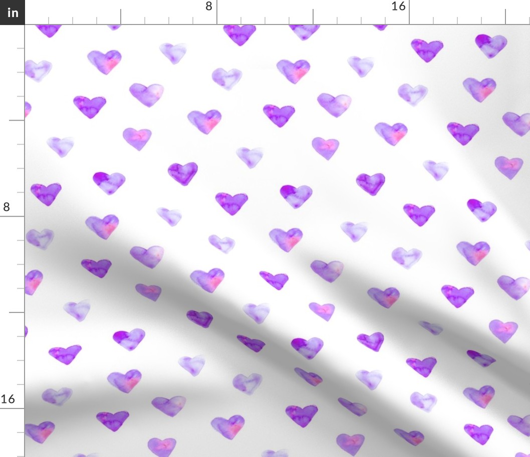 Orchid violet hearts || watercolor valentine's pattern