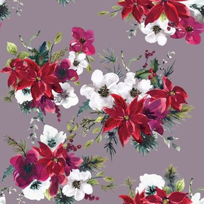 8" Christmas Dream Florals // Venus Purple