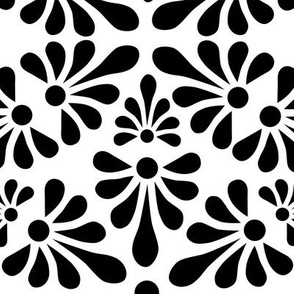 Talavera Fan Motif XXL - Black on White