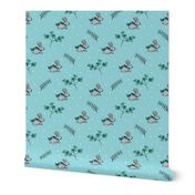 Sweet Christmas bunny winter scarf hare holidays design blue