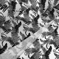 Native ferns, vintage feel- large scale black and white