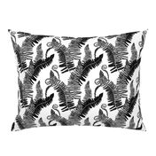 Native ferns, vintage feel- large scale black and white