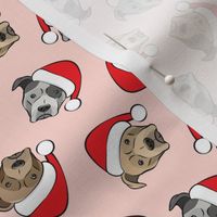 (small scale) All the pit bulls - Santa hats - Christmas Dog (pink)  C18BS