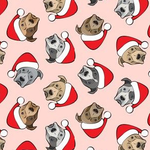 (small scale) All the pit bulls - Santa hats - Christmas Dog (pink)  C18BS