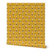 Wire Fox Terrier Mustard Dog Pattern Fabric - dog fabric, dog pattern fabric, dog pattern, wire fox terrier pattern, wire fox terrier fabric, fox terrier dog, cute dog fabric - mustard