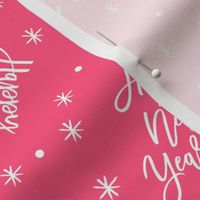 Happy New Year - Script on pink