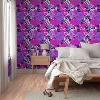 Retro NZ floral pink purple