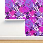 Retro NZ floral pink purple