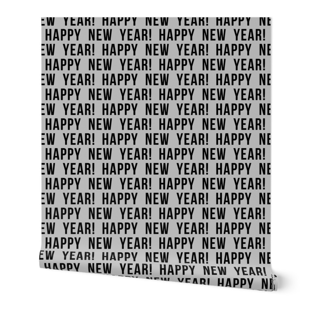 Happy New Year - grey and black