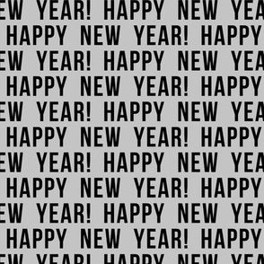 Happy New Year - grey and black