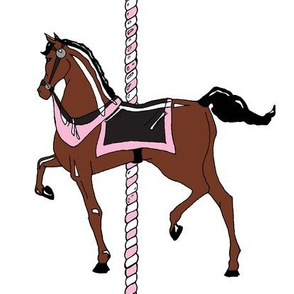 Pink Girl's Carousel Pony