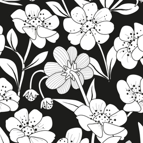 B/W Floral 