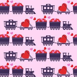 Love train - purple on pink