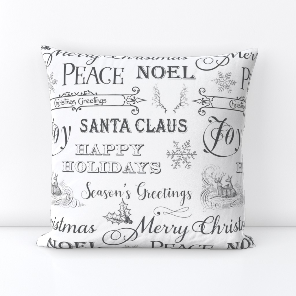 Christmas Typography, Christmas Greetings, Christmas Sayings in white  