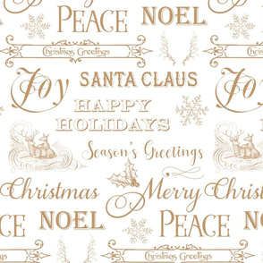 Christmas Typography, Christmas Greetings, Christmas Sayings in Sepia