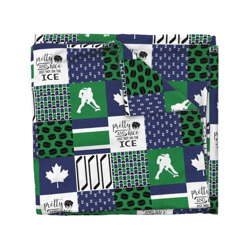 Women's Hockey//Green & Blue - Wholecloth Cheater Quilt