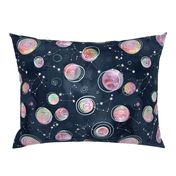 Cosmic Harmony - Watercolor Planets and Constellations