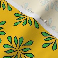 Leafy Green - Gold background