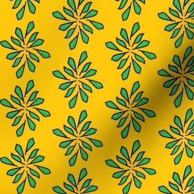 Leafy Green - Gold background