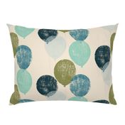 Large scale balloons artichoke, teal, dark blue, turquoise, periwinkle