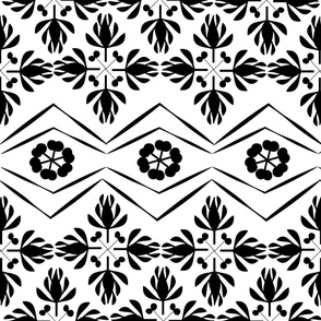 FLORAL WHITE AND BLACK 01