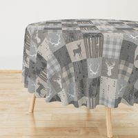 Rustic Woodland Neutrals Quilt - no little man - Beige, grey, taupe