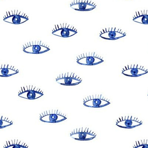 Blue eyes watching you || watercolor