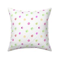 Mint and berry pink watercolor polka dot