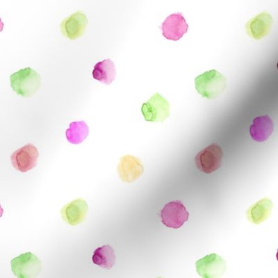 Mint and berry pink watercolor polka dot