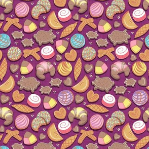 Tiny scale // Mexican Sweet Bakery Frenzy // pink background // pastel colors pan dulce