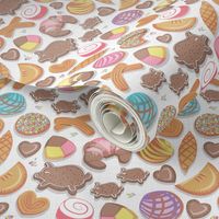 Tiny scale // Mexican Sweet Bakery Frenzy // white background // pastel colors pan dulce