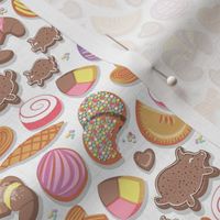Tiny scale // Mexican Sweet Bakery Frenzy // white background // pastel colors pan dulce