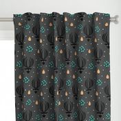 Reindeer winter wonderland Christmas seasonal woodland theme design night garden gender neutral gray blue XL