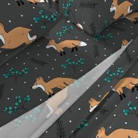 Little Fox forest love winter wonderland Christmas design gender neutral gray XL