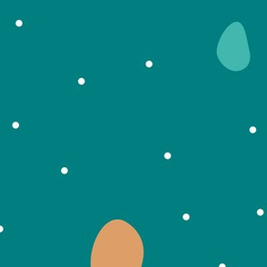 Paper cut confetti party little dots and snow flakes teal mint XL