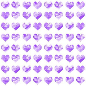 1" watercolor hearts fabric.  watercolor hearts fabric - valentines day fabric, valentines fabric, watercolor girly fabric - bright purple