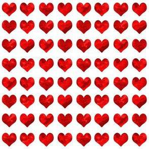 1" watercolor hearts fabric.  watercolor hearts fabric - valentines day fabric, valentines fabric, watercolor girly fabric -  deep red