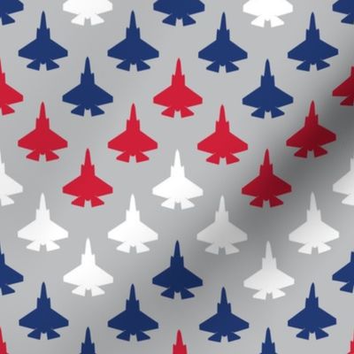 Red White And Blue By Robyriker Plane Patriotic Fabric Plane America USA Cotton Fabric By The Yard With Spoonflower Jet Chevron F-22