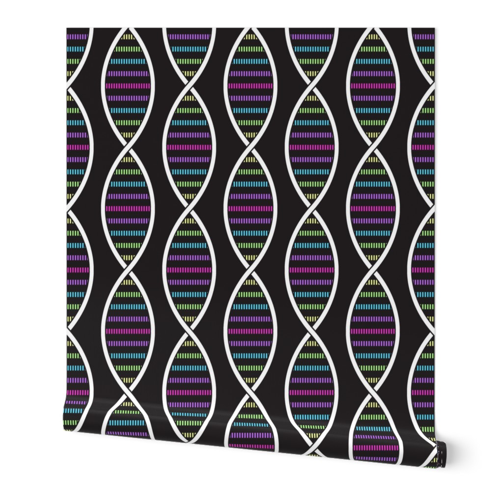 DNA Strands (Dark Pastel Rainbow Small)