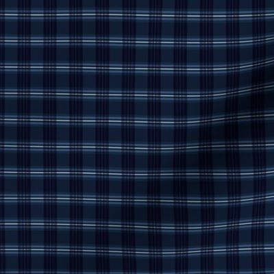 Indigo Blue Tartan Stripes Chequered Woven