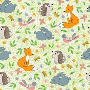 Cute forest animals at play