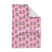 valentines day avocado pattern fabric - avocado pattern, valentines day fabric, love valentines fabric, cute girly fabric - pink