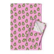 valentines day avocado pattern fabric - avocado pattern, valentines day fabric, love valentines fabric, cute girly fabric - pink