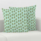 valentines day avocado pattern fabric - avocado pattern, valentines day fabric, love valentines fabric, cute girly fabric - mint