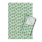 valentines day avocado pattern fabric - avocado pattern, valentines day fabric, love valentines fabric, cute girly fabric - mint