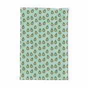 valentines day avocado pattern fabric - avocado pattern, valentines day fabric, love valentines fabric, cute girly fabric - mint