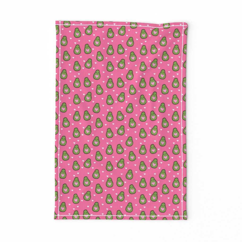 valentines day avocado pattern fabric - avocado pattern, valentines day fabric, love valentines fabric, cute girly fabric - dark pink