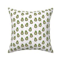 valentines day avocado pattern fabric - avocado pattern, valentines day fabric, love valentines fabric, cute girly fabric - white and pink